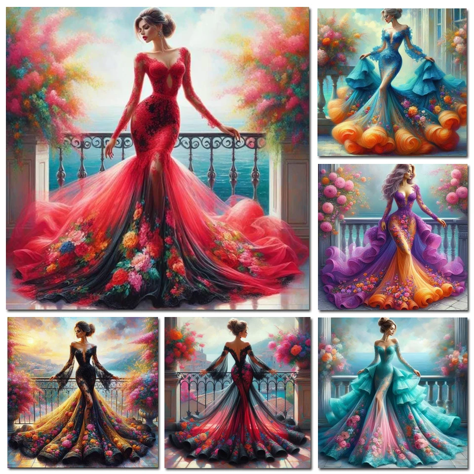 DIY Diamond Painting Art Woman - Photo Mosaic Print ulasan dan harga